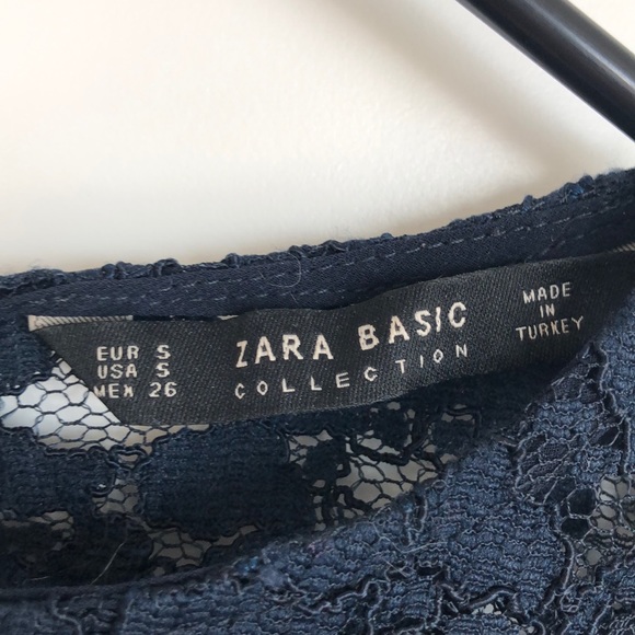 5/$20 Zara striped top with lace, size Small - Picture 6 of 8